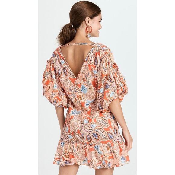 Misa Sari Floral Puff Sleeve Mini Dress - Picture 2 of 3